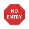 Isolated Red No Entry Symbol