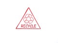 Isolated a red recycle symbol stamp on a white background Royalty Free Stock Photo