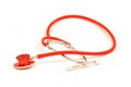 Isolated Red Stethoscope Royalty Free Stock Photo