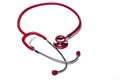 Isolated Red Stethoscope Royalty Free Stock Photo