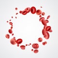 Isolated red streaming blood cells. Royalty Free Stock Photo