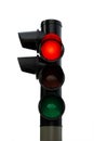 Isolated red traffic light