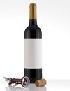 Isolated Red Wine Bottle in a White Background, White Label Royalty Free Stock Photo