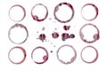 Isolated red wine stains. Separate pixel precise paths Royalty Free Stock Photo