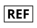 Isolated REF icon. Concept of packaging symbols.