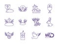 Isolated religion icon set line vector design Royalty Free Stock Photo