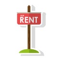 Isolated rent road sign design Royalty Free Stock Photo