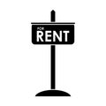 Isolated rent road sign design Royalty Free Stock Photo