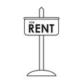 Isolated rent road sign design Royalty Free Stock Photo