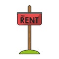Isolated rent road sign design Royalty Free Stock Photo