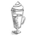 Isolated retro cold coffee shake sketch Vector