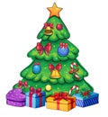Isolated retro colorful christmas tree