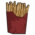 Isolated retro french fries