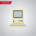 Isolated Retro Notebook Flat Icon. Computing Vector Element Can Be Used For Retro, Computer, Computing Design Concept. Royalty Free Stock Photo