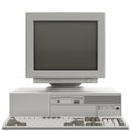 Isolated Retro Personal Computer With CRT Monitor and Horizontal Case