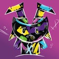 Isolated retro rabbit animal monster grafitty style Vector