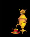 Isolated retro samovar on white background