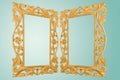 Isolated Retro Style Antique Gilt Gold Mirror Frame Handcrafted