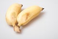 Isolated ripe cultivated banana on white background Royalty Free Stock Photo