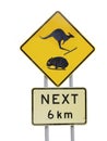 Isolated Road Sign of Kangaroo and Wombat Royalty Free Stock Photo