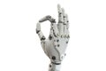 Isolated robotic hand showing Ok on the white background