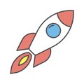 Isolated rocket icon.