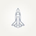 isolated rocket launch icon logo template vector illustration design. vintage futuristic, space, innovation line art icon logo