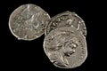 Isolated roman coins Royalty Free Stock Photo