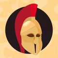 Isolated roman soldier helmet Greek culture Vector