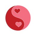Isolated romantic heart yin yang Royalty Free Stock Photo