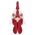 Isolated rooster head. Farm animal Royalty Free Stock Photo