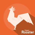 Isolated rooster origami icon flat design Vector