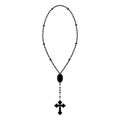 Rosary beads silhouette