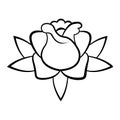 Isolated rose kawaii tatoo vector illustration