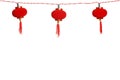 Isolated row of chinese lanterns Royalty Free Stock Photo