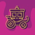 Isolated royalty carriage icon medieval Vector