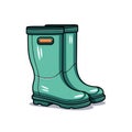 Isolated Rubber Boot on White Background AI Generated