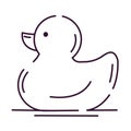 Isolated rubber duck toy Sketch icon Vector Royalty Free Stock Photo