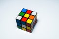 Isolated Rubik's cube in a white background Royalty Free Stock Photo