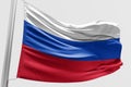 Isolated Russia Flag waving 3d Realistic fabric