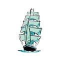 Isolated sailboat icon isolated on a white background in EPS10 Royalty Free Stock Photo