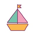 Isolated sailboat line and fill style icon vector design