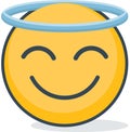 Isolated saint emoticon. Isolated emoticon.