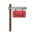 Isolated sale road sign design Royalty Free Stock Photo