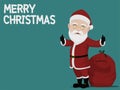 Isolated Santa Claus with many gift sack