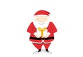 Isolated Santa claus send gift box to you, vector