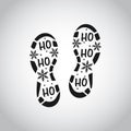 Isolated Santa footprint on white background