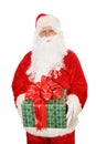Isolated Santa Holding Christmas Gift Royalty Free Stock Photo