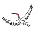 Isolated sarus crane bird logo vector illustration Royalty Free Stock Photo