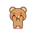 Isolated scared bear kawaii